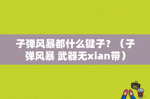 子弹风暴都什么键子？（子弹风暴 武器无xian带）