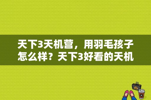 天下3天机营，用羽毛孩子怎么样？天下3好看的天机武器外观
