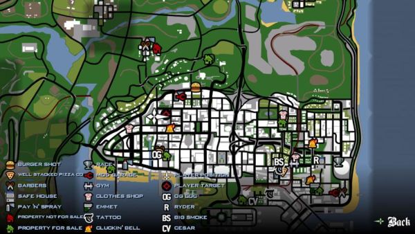 侠盗猎车圣安地列斯所有枪店位置？（gta5武器店不显示不出来的）