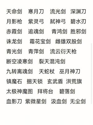 小说起名字武器物品的软件？（小说女生武器名字大全图片大全图片）