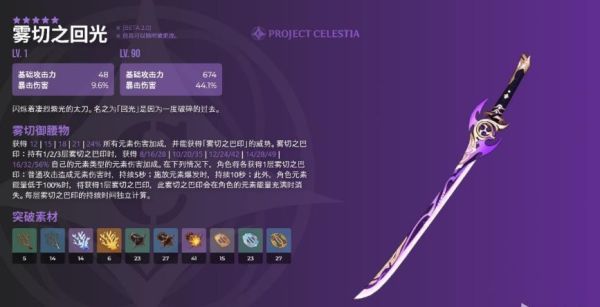 原神武器面板排名？（剑纯武器排名）