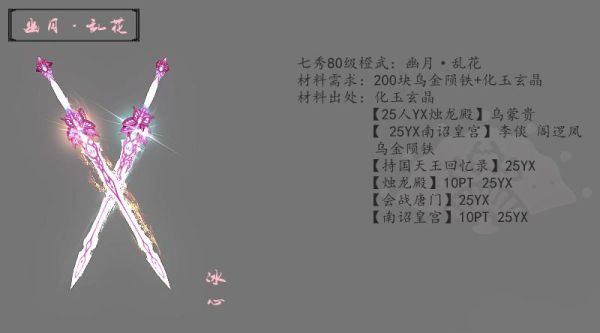七秀冰心、云裳pve和pvp用什么五彩石啊？（七秀pvp武器外观）