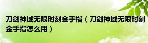 刀剑神域无限时刻武器金手指是什么？（刀剑神域武器金手指）