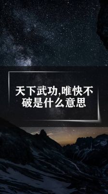 天下武功,无坚不摧,唯快不破，是什么意思？（天下武器 无坚不摧 唯快不破）