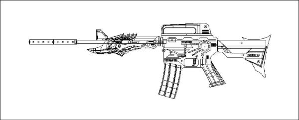 王者荣耀辛羽蒙素描教程？（穿越火线武器铅笔画）