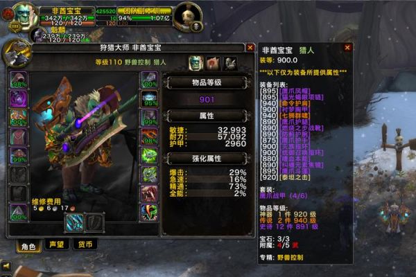 魔兽世界9.0兽王猎人装备属性？（老猎人 武器属性）
