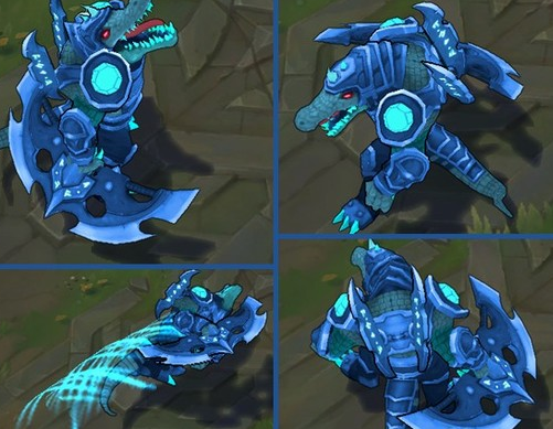 LOL鳄鱼皮肤赏析？（lol鳄鱼的武器图片）