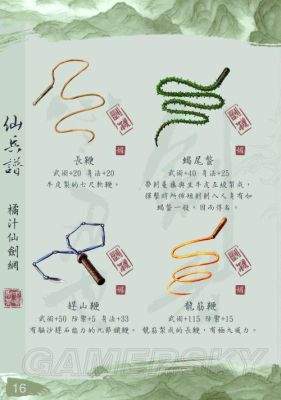 仙剑奇侠传2里的每个主角的武器和装备最强的是什么？（最终幻想2所有武器介绍）