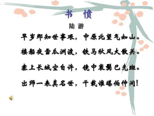 陆游的五言绝句及赏析？（平生心愿没有武器）