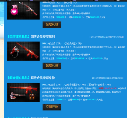 怎么领取穿越火线会员枪？（cf武器福利）