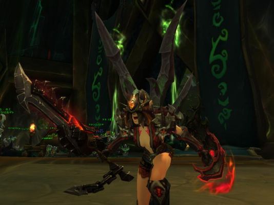 魔兽世界新职业恶魔猎手用的什么武器WOW？（复仇dh武器幻化）