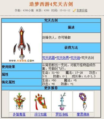 造梦西游4怎么合成二阶究天古剑？（造梦西游四究天武器怎么得）
